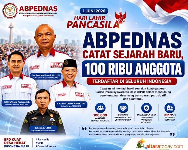 ABPEDNAS Tembus 100 Ribu Anggota di Hari Lahir Pancasila 2026, Perkuat Peran BPD
