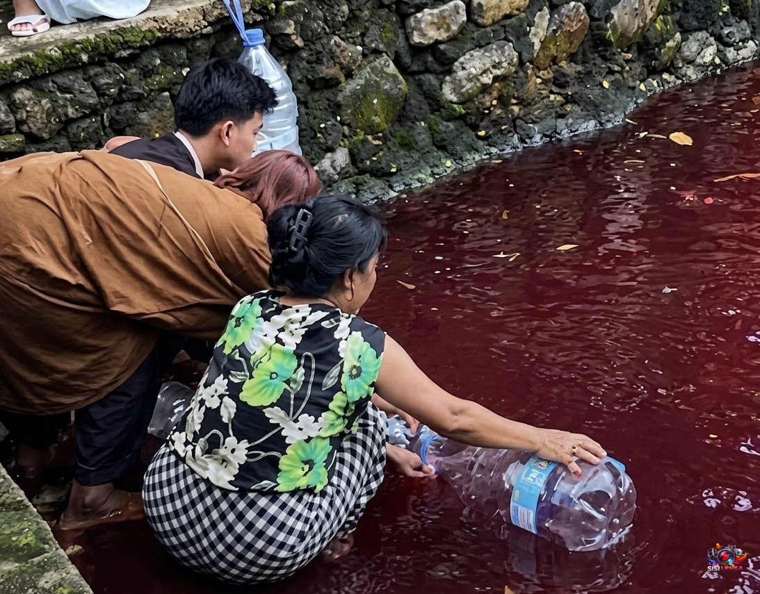 Kolam di Gunung Sindur Mendadak Berubah Merah, Warga Sempat Berebut Ambil Air